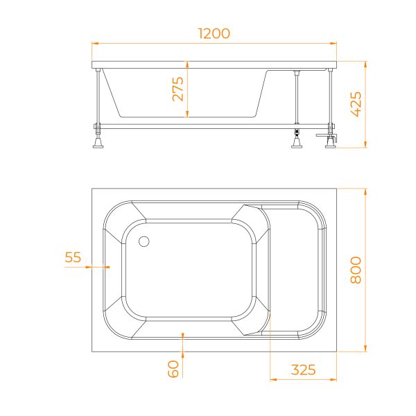 Душевой поддон прямоугольный RGW BC/L 16180682-91 с сиденьем 80x120см белый Душевой поддон прямоугольный RGW BC/L 16180682-91 с сиденьем 80x120см белый