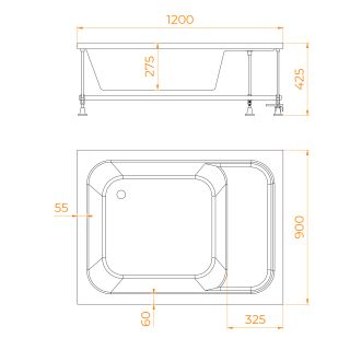Душевой поддон прямоугольный RGW BC/L 16180692-91 с сиденьем 90x120см белый Душевой поддон прямоугольный RGW BC/L 16180692-91 с сиденьем 90x120см белый