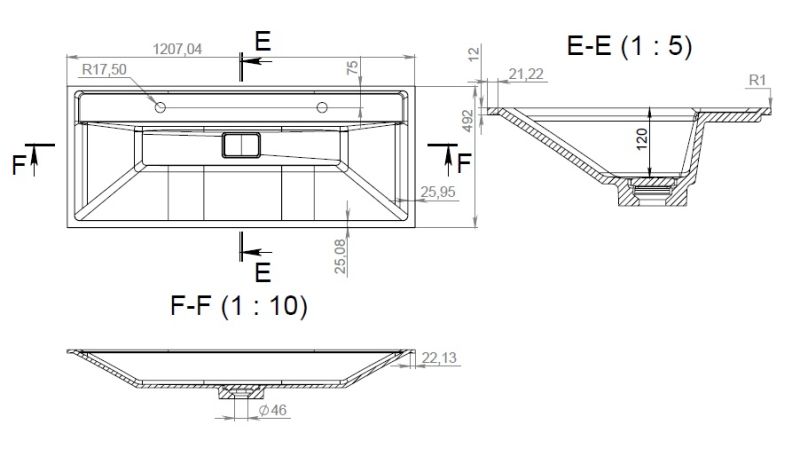 Раковина Am.pm INSPIRE 2.0 M50AWPC1201WG 120см