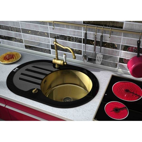 Мойка кухонная Zorg Inox Glass GL-7851-OV-BLACK-BRONZE