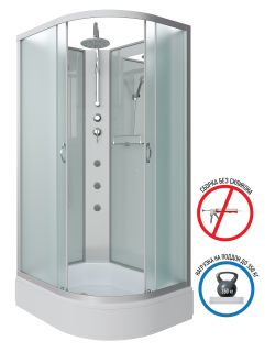 Душевая кабина Niagara NG-33194-14LBKTG с гидромассажем 110x90см серебро/матовое