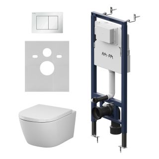 Инсталляция Am.Pm MasterFit IS130201.601900 с подвесным унитазом Aquaspin и белой клавишей смыва