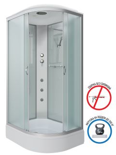 Душевая кабина Niagara NG-33194-14LG с гидромассажем 110x90см серебро/матовое