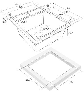 Комплект Paulmark: мойка Stepia 45 и коландер Advance PM114651-WH+A375-BS белый/брашированная нержавеющая сталь Комплект Paulmark: мойка Stepia 45 и коландер Advance PM114651-WH+A375-BS белый/брашированная нержавеющая сталь