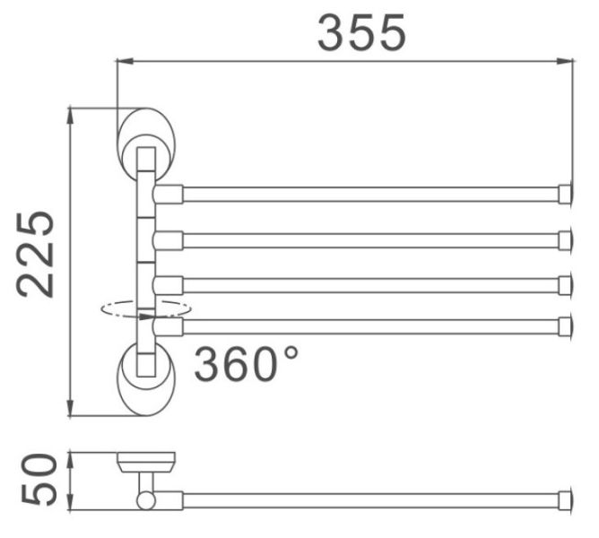 Полотенцедержатель Haiba HB1614 35см хром