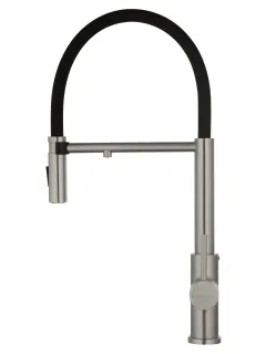 Смеситель для кухни Wonzon & Woghand WW-458027-BN с гибким изливом и подключением фильтра никель брашированный