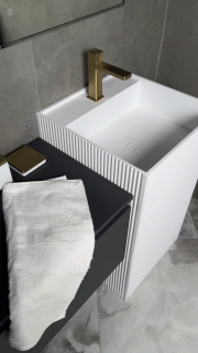 Раковина напольная Armadi Art Cube Corian 802-3R-MW 48 см белый матовый