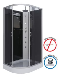 Душевая кабина Niagara NG-3512-14RBKTG с гидромассажем 120x80см серебро/тонированное