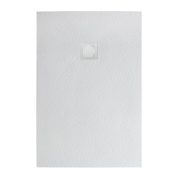 Душевой поддон BelBagno UNO TRAY-MR-UNO-AH-100/80-35-W-BO из искусственного мрамора в комплекте с сифоном