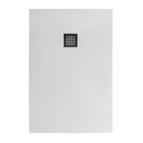 Душевой поддон BelBagno UNO TRAY-MR-UNO-AH-100/80-35-W-NO из искусственного мрамора в комплекте с сифоном