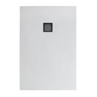 Душевой поддон BelBagno UNO TRAY-MR-UNO-AH-120/80-35-W-CR из искусственного мрамора в комплекте с сифоном