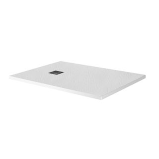Душевой поддон BelBagno UNO TRAY-MR-UNO-AH-120/80-35-W-CR из искусственного мрамора в комплекте с сифоном
