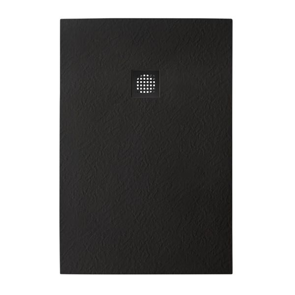 Душевой поддон BelBagno UNO TRAY-MR-UNO-AH-120/90-35-NERO-NO из искусственного мрамора в комплекте с сифоном