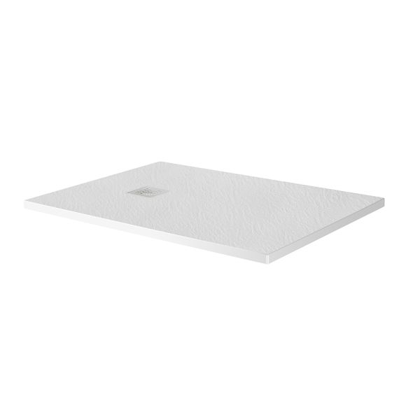 Душевой поддон BelBagno UNO TRAY-MR-UNO-AH-120/80-35-W-BO из искусственного мрамора в комплекте с сифоном