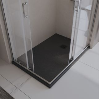 Душевой поддон BelBagno UNO TRAY-MR-UNO-AH-120/90-35-NERO-NO из искусственного мрамора в комплекте с сифоном