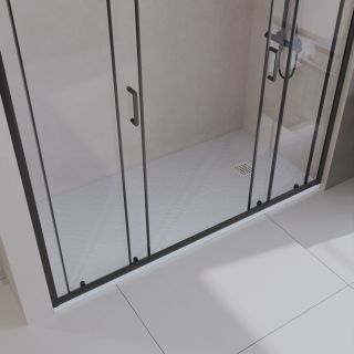 Душевой поддон BelBagno UNO TRAY-MR-UNO-AH-140/90-35-W-BO из искусственного мрамора в комплекте с сифоном