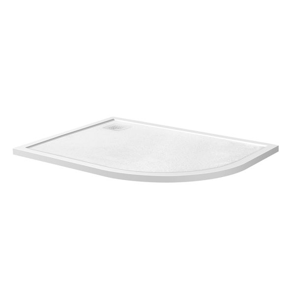Душевой поддон BelBagno UNO TRAY-MR-UNO-RH-120/80-550-35-W-L-CR из искусственного мрамора в комплекте с сифоном