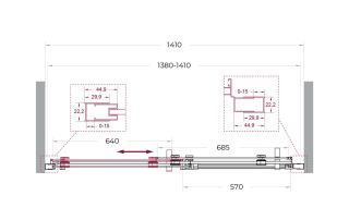 Душевая дверь BelBagno MARINO-2-BF-1-140-C-CR хром