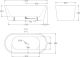 Акриловая ванна BelBagno BB71-1700-W0 170x80 см, отдельностоящая, овальная, с ножками, с донным клапаном