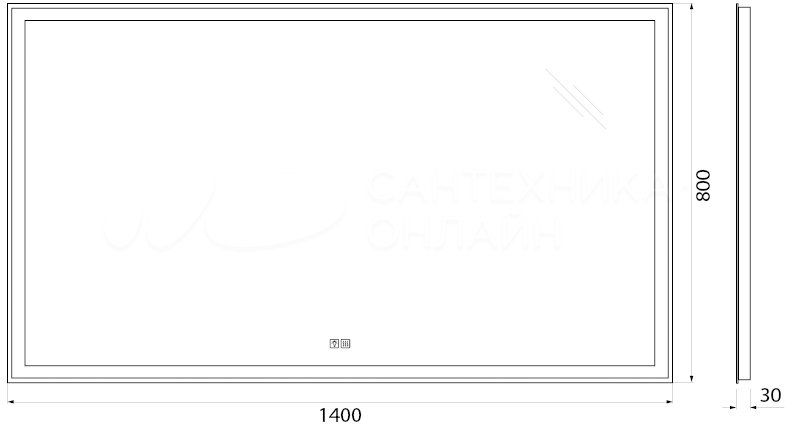 Зеркало BelBagno SPC-GRT-1400-800-LED-TCH-WARM с подсветкой