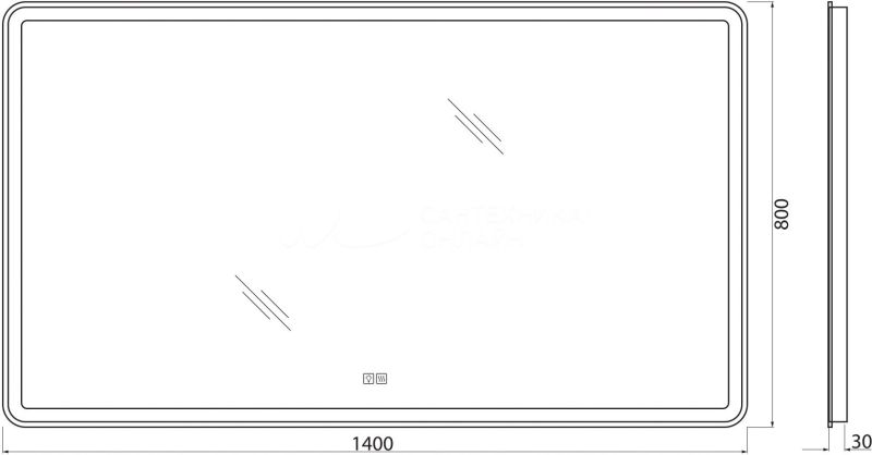 Зеркало BelBagno SPC-MAR-1400-800-LED-TCH-WARM с подсветкой