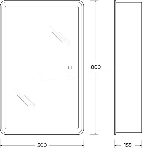 Зеркальный шкаф BelBagno Marino SPC-MAR-500/800-1A-LED-TCH