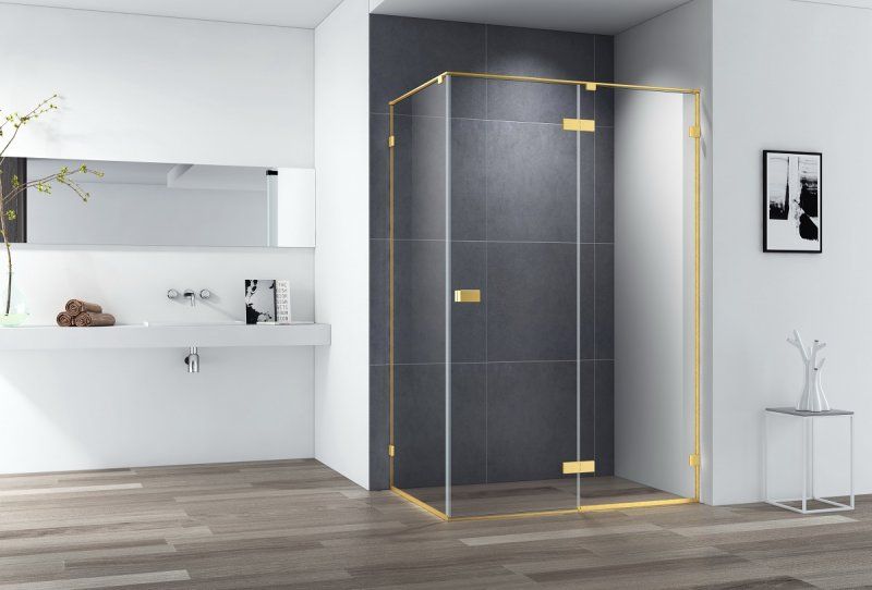 Душевой уголок Cezares Bellagio 140x100см брашированное золото BELLAGIO-AH-1-140/100-C-BORO