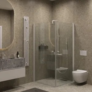Душевой уголок на монопетле by Deonria U-80-79-6-T-WR 80x79см белый/прозрачный
