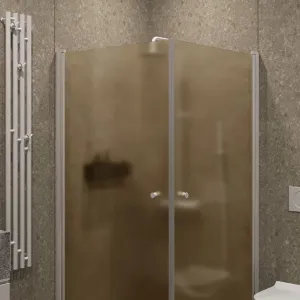 Душевой уголок на монопетле by Deonria U-80-79-6-BR/M-WS 80x79см белый/бронза матовая
