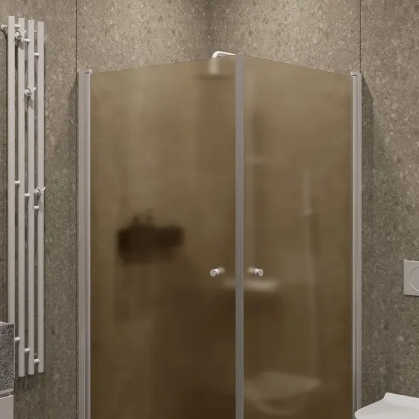 Душевой уголок на монопетле by Deonria U-80-79-6-BR/M-WS 80x79см белый/бронза матовая