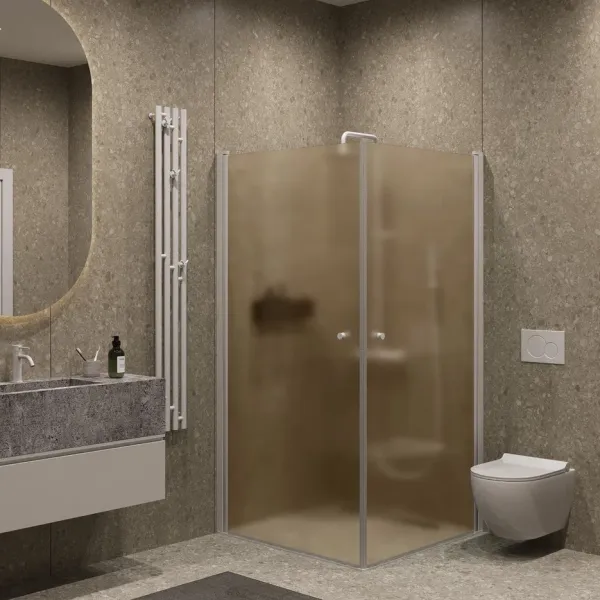 Душевой уголок на монопетле by Deonria U-80-79-6-BR/M-WS 80x79см белый/бронза матовая