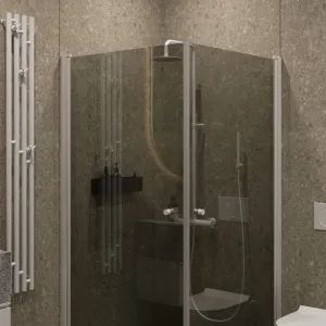Душевой уголок на монопетле by Deonria U-90-89-6-G-W 90x89см белый/графит