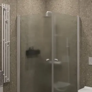 Душевой уголок на монопетле by Deonria U-90-89-6-S-W 90x89см белый/сатин