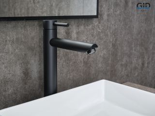Смеситель высокий для раковины Gid Berlin SS080-BM-D SS080BMD черный матовый Смеситель высокий для раковины Gid Berlin SS080-BM-D SS080BMD черный матовый