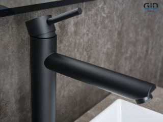 Смеситель высокий для раковины Gid Berlin SS080-BM-D SS080BMD черный матовый Смеситель высокий для раковины Gid Berlin SS080-BM-D SS080BMD черный матовый