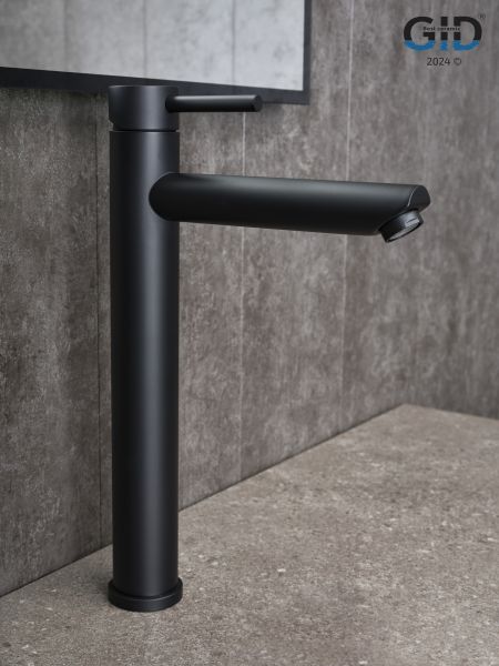 Смеситель высокий для раковины Gid Berlin SS080-BM-D SS080BMD черный матовый