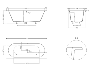 Ванна из искусственного камня Salini Ornella Axis S-Sense 104613MRF 170x70см RAL полностью Ванна из искусственного камня Salini Ornella Axis S-Sense 104613MRF 170x70см RAL полностью