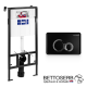 Инсталляция для унитаза Bettoserb Sava Fix Slim SET40006461 клавиша смыва Duo чёрный матовый/хром глянец