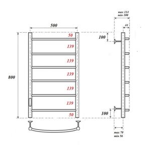 Полотенцесушитель электрический Point Афина PN04758W 50x80 см белый