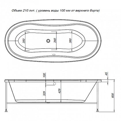 Акриловая ванна Aquanet Amelia 180x80