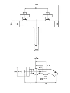 Смеситель для ванны AQUAme Siena AQM6212CR хром