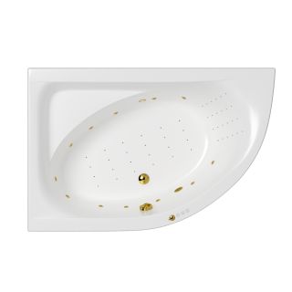 Гидромассажная ванна WHITECROSS Aquarella 0108.170110.100.NANO.GL левая 170x110 см Nano золото