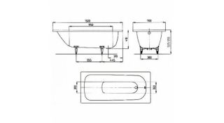 KALDEWEI SANIFORM PLUS 361-1 Easy-clean Стальная ванна белая 150х70 KALDEWEI SANIFORM PLUS 361-1 Easy-clean Стальная ванна белая 150х70