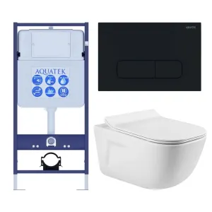 Комплект SET AQUATEK ДИВА-017 4в1 унитаз с инсталляцией кнопкой и сиденьем микролифт