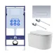 Комплект SET AQUATEK МИЯ-014 4в1 унитаз с инсталляцией кнопкой и сиденьем микролифт