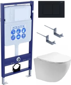 Комплект SET AQUATEK ЕВРОПА T KDI12 унитаз с инсталляцией кнопкой и сиденьем