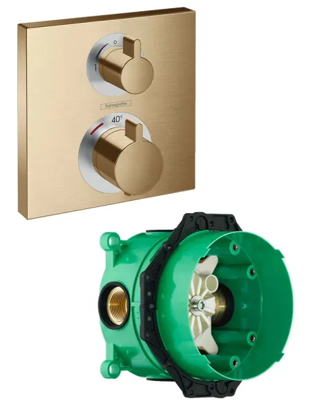 Смеситель для душа Hansgrohe Ecostat Square 15714140S бронза Смеситель для душа Hansgrohe Ecostat Square 15714140S бронза