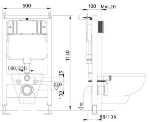 Комплект SET AQUATEK ЕВРОПА: рама Aquatek Standard INS-0000012 унитаз Европа AQ1901-00 с тонким сиденьем soft-close