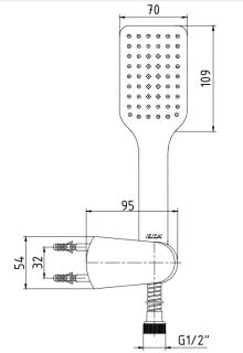 Душевая лейка E.C.A. Tiera 102117342C1EX чёрный