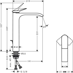 Смеситель Hansgrohe  Vivenis 75040700 для раковины